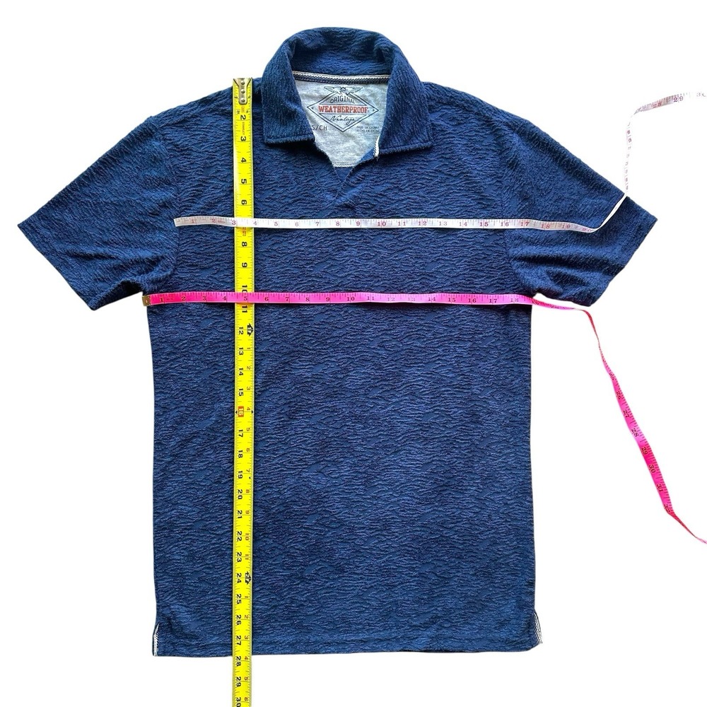 Weatherproof Vintage Naval Academy Polo Shirt‎ Men's S Navy Blue Textured - Picture 4 of 11
